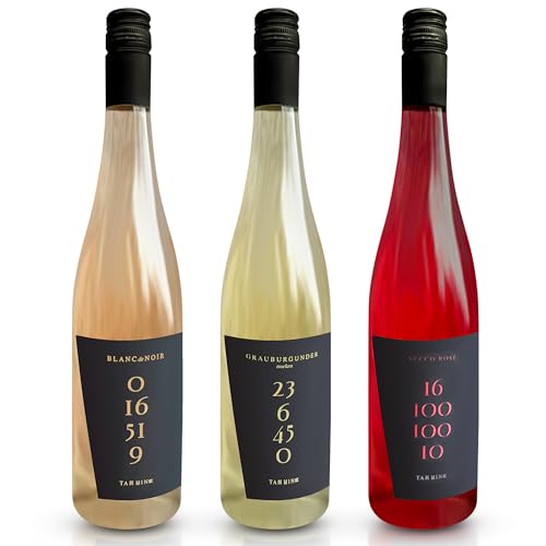 Wein Arrangement für Freunde (3 Flaschen à 750ml) mit je 1x Secco rosé, Blanc der Noir, Grauburgunder trocken von Tam Wine