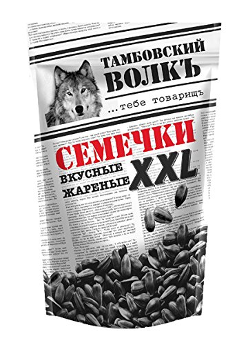 Tambovskij volk Schwarze Sonnenblumenkerne XXL in Schale, geröstet "Tambovskij volk", 5er Pack (5 x 400 g) von Tambovskij volk