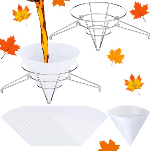 Tandefio 22 Stück Fritteusen-Filterständer und Ahornsirup, 1 Qt. Filter-Set enthält 2 Filterkegelhalter, 20 Kegelfilter für Saftsammlung, Ahornzuckerbedarf, Ölsieb für Fritteuse Tandefio 22 Stück Fritteusen-Filterständer und Ahornsirup, 1 Qt. Filter-Set enthält 2 Filterkegelhalter, 20 Kegelfilter für Saftsammlung, Ahornzuckerbedarf, Ölsieb für Fritteuse von Tandefio