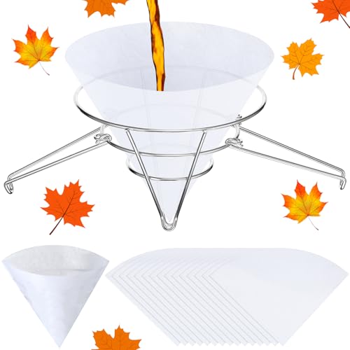 Tandefio Fritteusen-Filterständer 24,1 cm mit 15 Stofffilterkegeln, Set, 1 Fritteusen-Ölfilterständer mit klappbaren Armen mit 15 Fritteusen-Ölfilter-Tuch-Kit, Speiseölfilterhalter, Tandefio Fritteusen-Filterständer 24,1 cm mit 15 Stofffilterkegeln, Set, 1 Fritteusen-Ölfilterständer mit klappbaren Armen mit 15 Fritteusen-Ölfilter-Tuch-Kit, Speiseölfilterhalter, von Tandefio