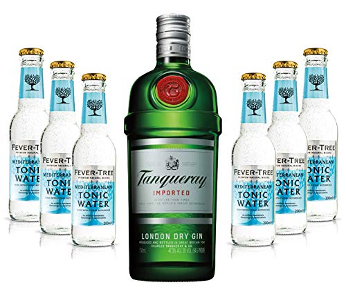 Gin Tonic Set - Tanqueray London Dry Gin 0,7l 700ml (47,3% Vol) + 6x Fever Tree Mediterranean Tonic Water 200ml inkl. Pfand MEHRWEG von Tanqueray-Tanqueray