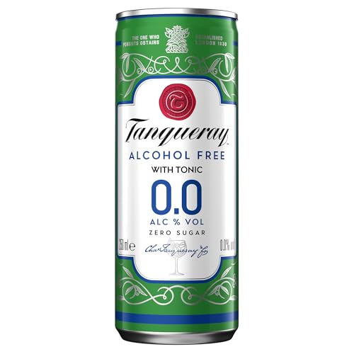 Tanqueray 0,0% & Tonic | erfrischend-alkoholfreies MIxgetränk | zuckerfrei & kalorienfrei | Jetzt trinkfertig in der handlichen „Slim Can“ für unterwegs | 1 x 250 ml EINWEG Einzeldose | Tanqueray 0,0% & Tonic | erfrischend-alkoholfreies MIxgetränk | zuckerfrei & kalorienfrei | Jetzt trinkfertig in der handlichen „Slim Can“ für unterwegs | 1 x 250 ml EINWEG Einzeldose | von Tanqueray