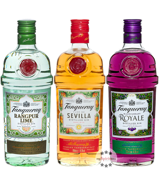 Tanqueray Flavoured Gin Set – Sevilla, Rangpur & Royale (41,3 % Vol., 2,1 Liter) von Tanqueray