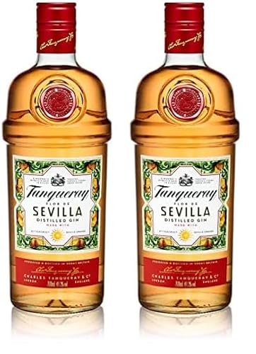 Tanqueray Flor de Sevilla |Destillierter Gin |mit Orangengeschmack | aromatisiert | 5-fach destilliert auf englischem Boden | 41.3% vol |700ml Einzelflasche | (Packung mit 2) von Tanqueray