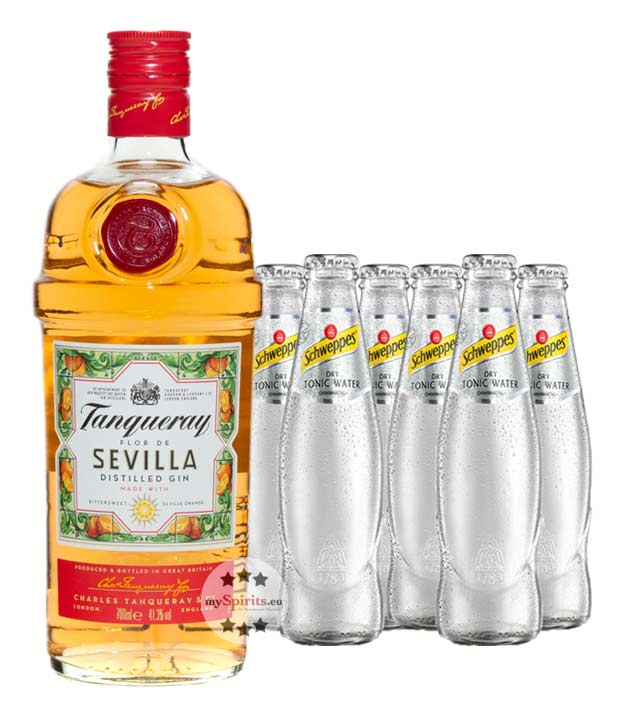 Tanqueray Flor de Sevilla Gin & Schweppes Dry Tonic Set (41,3 % Vol., 1,9 Liter) von Tanqueray