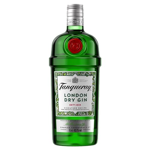 Tanqueray London Dry Gin | Ausgezeichneter, aromatischer Gin | 4-fach destilliert auf englischem Boden | 47,3% vol | 1000ml Einzelflasche | von Tanqueray