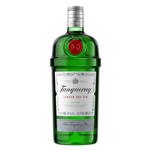 Tanqueray London Dry Gin | Ausgezeichneter, aromatischer Gin | 4-fach destilliert auf englischem Boden | 43,1% vol | 1000ml Einzelflasche von Tanqueray