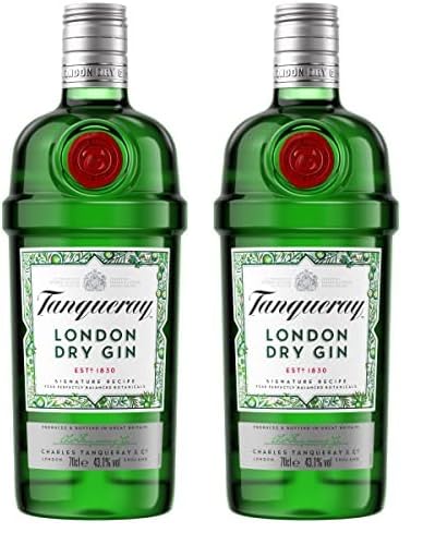 Tanqueray London Dry Gin | 43,1% Vol | 700ml (Packung mit 2) von Tanqueray