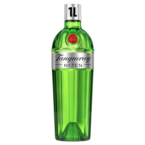 Tanqueray N° Ten Gin | Aromatische Premium-Spirituose | Empfohlen für Gin Tonic, Cocktails & Abende mit Freunden | 41.3% vol | 1000ml Einzelflasche | von Tanqueray