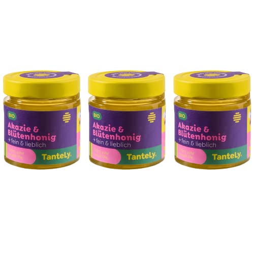 TanteLy Bio Akazie & Blütenhonig 3er Set für Genuss (3 x 250 g) von TanteLy