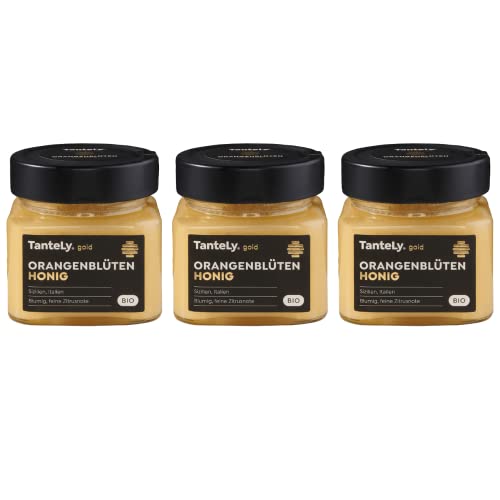 TanteLy Bio Gold Orangenblütenhonig 3er Set für Genuss (3 x 275 g) von TanteLy