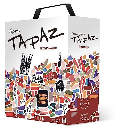 Tapaz - Rotwein Tempranillo in Bag in Box, aus Spanien (1 x 2,25 L) von Tapaz