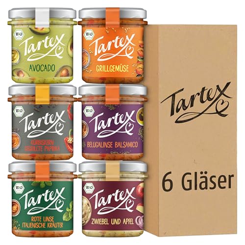 Tartex Bio Brotaufstriche Herzhaft | Veganer Aufstrich | Kennenlernbox Mediterran | 6 Gläser im Vorteilspack | lecker auf Brot oder als Dip | 820g Tartex Bio Brotaufstriche Herzhaft | Veganer Aufstrich | Kennenlernbox Mediterran | 6 Gläser im Vorteilspack | lecker auf Brot oder als Dip | 820g von Tartex