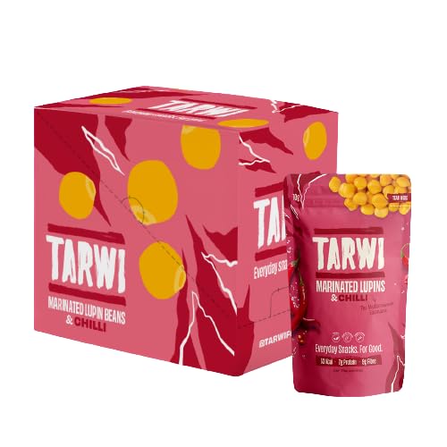 Tarwi 100% natürliche Lupinen mit Chili Eiweißreicher Keto Snack Zuckerarmer Beutel Pflanzliches Eiweiß Kohlenhydratarmer Ballaststoffreicher Veganer Snack Marinierte Lupinibohnen - 12 x 70g Beutel Tarwi 100% natürliche Lupinen mit Chili Eiweißreicher Keto Snack Zuckerarmer Beutel Pflanzliches Eiweiß Kohlenhydratarmer Ballaststoffreicher Veganer Snack Marinierte Lupinibohnen - 12 x 70g Beutel von Tarwi