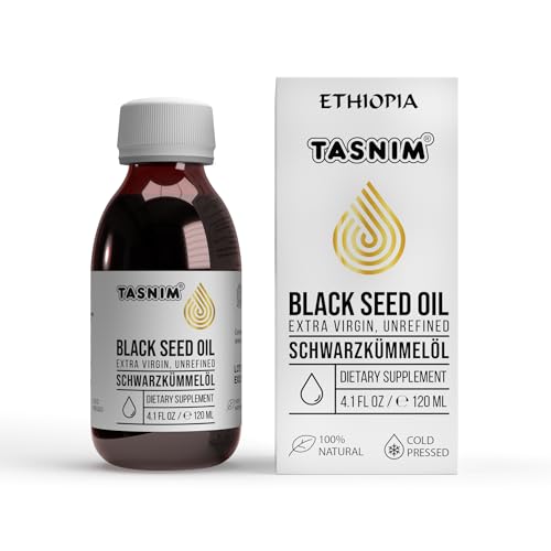 Schwarzkümmelöl kaltgepresst aus besten äthiopischen Samen 100% naturrein und naturbelassen ungefiltert 120ml Glasflasche mühlenfrisch direkt vom Hersteller Tasnim von Tasnim