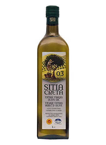 Griechisches Extra Natives Olivenöl - Sitia Creta - 0,3% Säuregehalt - Koroneiki Oliven - kaltgepresst & filtriert - natur - mildes Ölivenöl - 1 Liter - premium Qualität - Geschenkidee von Sitia Creta
