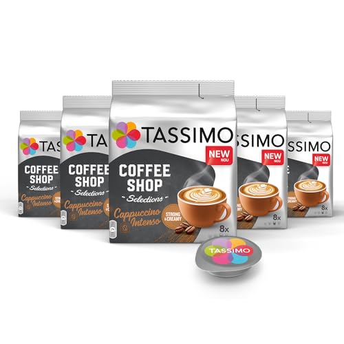 TASSIMO Kapseln Coffee Shop Selections Cappuccino Intenso, 40 Kaffeekapseln, 5er Pack, 5 x 8 Getränke von Tassimo