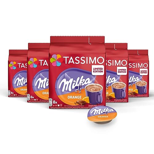 TASSIMO Kapseln Milka Orange 40 Kakao Kapseln, 5er Pack, 5 x 8 Getränke von Tassimo
