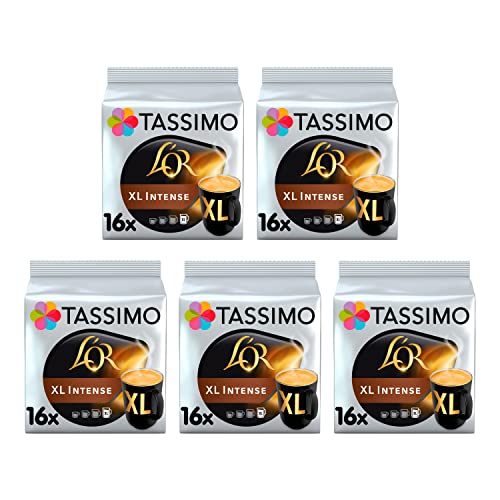 TASSIMO L'OR XL Intense Kaffee Kapseln Refills T Discs Pods 5er Pack, 80 Getränke von Tassimo