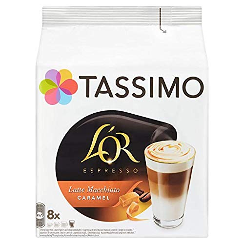 Tassimo Carte Noire Latte Macchiato Caramel, Kaffee, Kaffeekapsel, Milchkaffee, 16 T-Discs / 8 Portionen von Tassimo