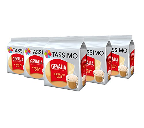 Tassimo Kaffee Gevalia Cafe au Lait 16 Kapseln - 5 Packungen (80 Getränke) von Tassimo