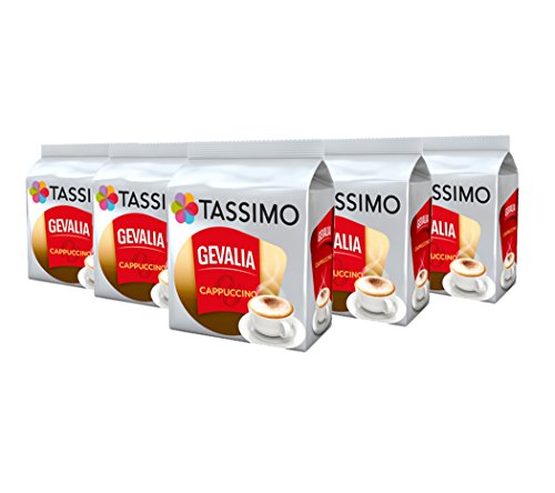 Tassimo Gevalia Cappuccino, Kaffee, Kaffeekapsel, Gemahlen (40 T-Discs), 5er Pack von Tassimo