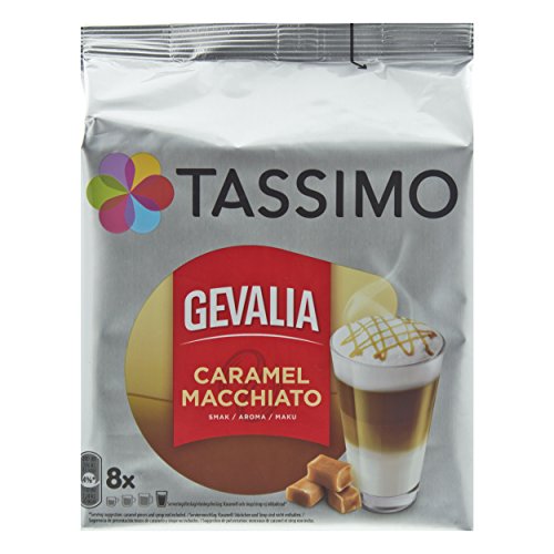 Tassimo Gevalia Caramel Latte Macchiato, Kaffee, Gemahlener Röstkaffee, Kaffeekapsel, 16 T-Discs / 8 Portionen von Tassimo