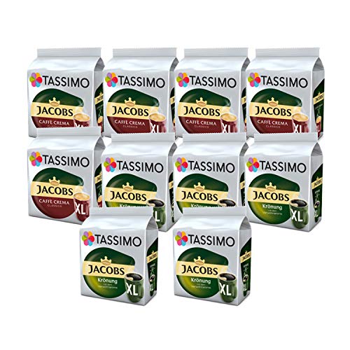 Tassimo Jacobs Café Crema + Krönung XL Kaffee Kapseln, 10er Pack, 160 Getränke von Tassimo
