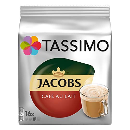 Tassimo Jacobs Café au Lait 5er Pack, Kaffee, Kaffeekapsel, Milchkaffee aus gemahlenem Röstkaffee, 80 T-Discs/Portionen von Tassimo