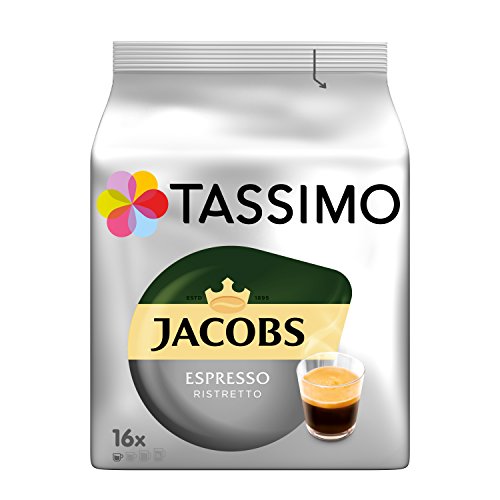 Tassimo Kapseln Jacobs Espresso Ristretto, 80 Kaffeekapseln, 5er Pack, 5 x 16 Getränke von Tassimo