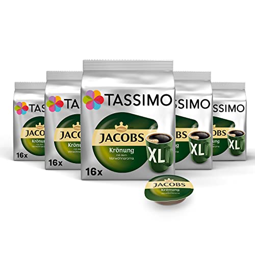 Tassimo Kapseln Jacobs Krönung XL, 80 Kaffeekapseln, 5er Pack, 5 x 16 Getränke von Tassimo