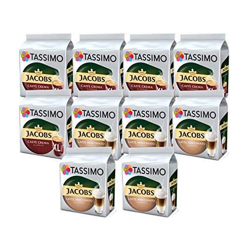 Tassimo Kaffee Jacobs Café Crema XL/Latte Macchiato Classico - 10 Packungen von Tassimo