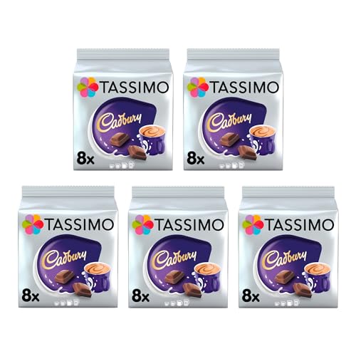 Tassimo Kapseln Cadbury Hot Chocolate 40 Kaffeekapseln, 5er Pack, 5 x 8 Getränke von Tassimo