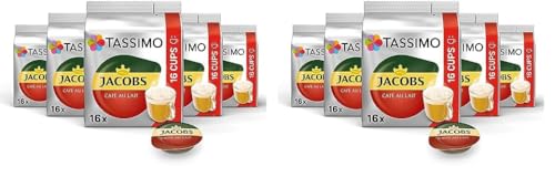 Tassimo Kapseln Jacobs Café au Lait, 80 Kaffeekapseln, 10er Pack, 5 x 16 Getränke von Tassimo