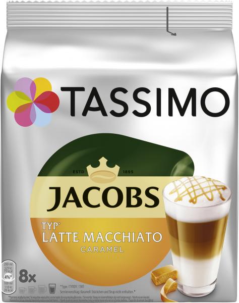 Tassimo Kapseln Jacobs Typ Latte Macchiato Caramel, 8 Kaffeekapseln von Tassimo