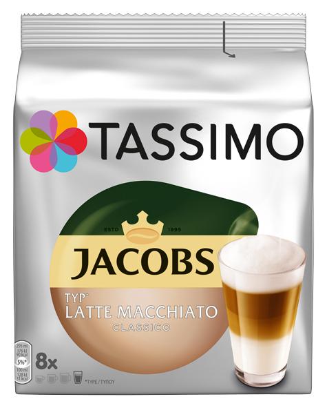 Tassimo Kapseln Jacobs Typ Latte Macchiato classico, 8 Kaffeekapseln von Tassimo