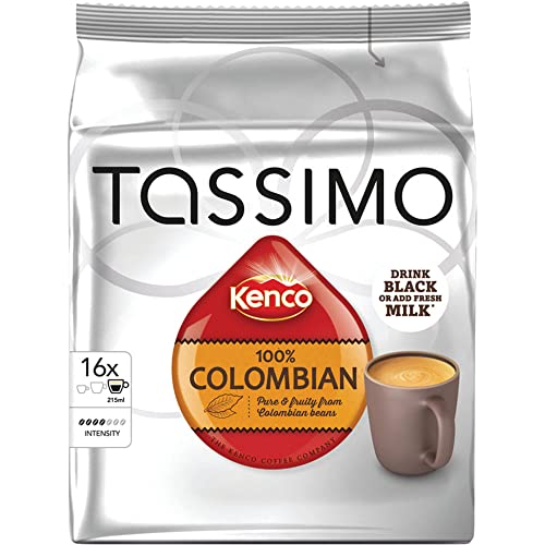 Tassimo Kenco Pure Colombian, Kaffee, Kaffeekapsel, gemahlener Röstkaffee, 16 T-Discs von Tassimo