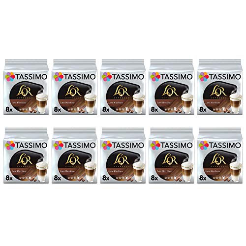 Tassimo L'OR Latte Macchiato Kaffeepads - 10 Packungen (80 Getränke) von Tassimo