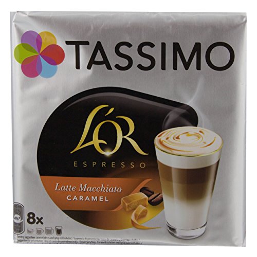 Tassimo LOr Espresso Latte Macchiato Caramel, Kaffee, Kaffeekapsel, T-Disc, Milchkaffee, 8 Portionen von Tassimo