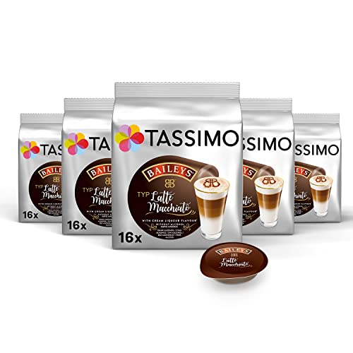Tassimo Latte Macchiato Baileys, Kaffee mit Sahneliköraroma, Kaffeekapsel, T-Disc, Milchkaffee, 40 Portionen von Tassimo