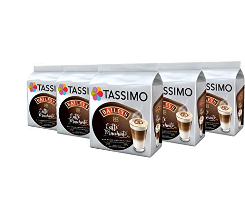 Tassimo Kapseln Latte Typ Macchiato Baileys, 40 Kaffeekapseln, 5er Pack, 5 x 8 Getränke von Tassimo