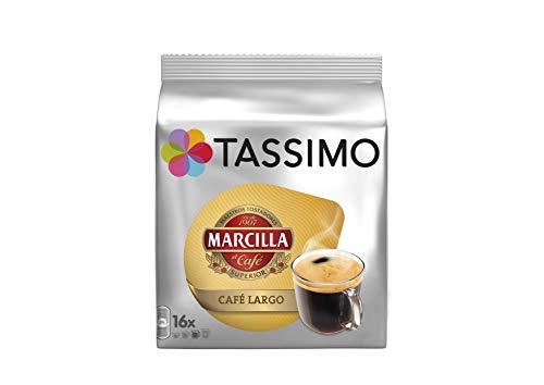 Tassimo Marcilla Café Largo, Kaffee, Kaffeekapsel, Gemahlener Röstkaffee, 16 T-Discs von Tassimo