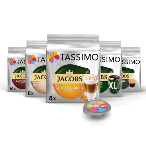 Tassimo Kapseln, Probierbox mit 5 Sorten für 64 Getränke, 5er Vielfaltspaket von Tassimo