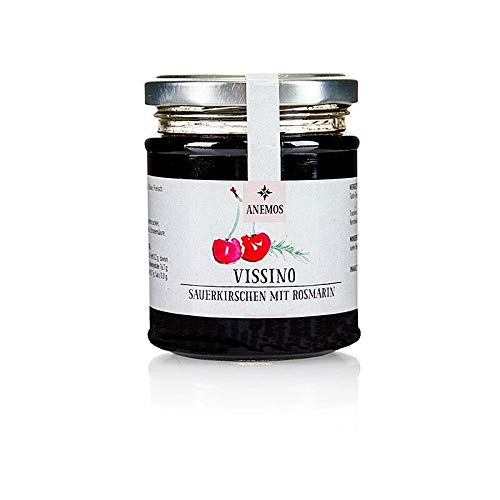 Vissino Sauerkirschen, süß eingelegt mit Honig und Rosmarin, ANEMOS, 265g Vissino Sauerkirschen, süß eingelegt mit Honig und Rosmarin, ANEMOS, 265g von Taste Greece GmbH