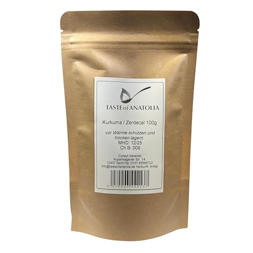 Gewürz: Kurkuma Pulver von Taste of Anatolia Feinkost Oase 100 g, Zerdecal Tozu, naturbelassen, aromatisch, aus ANTEP-Türkei Gewürz: Kurkuma Pulver von Taste of Anatolia Feinkost Oase 100 g, Zerdecal Tozu, naturbelassen, aromatisch, aus ANTEP-Türkei von Taste of Anatolia