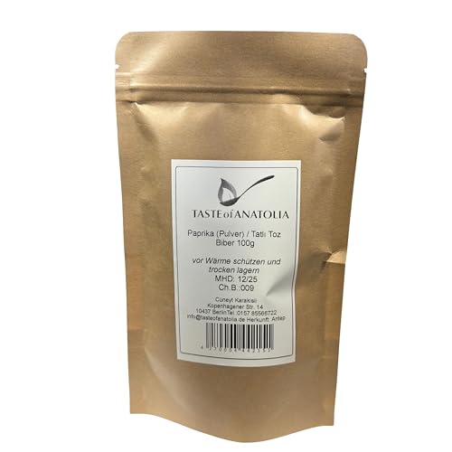 Gewürz: Paprika-Pulver von Taste of Anatolia Feinkost Oase 100 g, naturbelassen, aromatisch, aus ANTEP-Türkei Gewürz: Paprika-Pulver von Taste of Anatolia Feinkost Oase 100 g, naturbelassen, aromatisch, aus ANTEP-Türkei von Taste of Anatolia