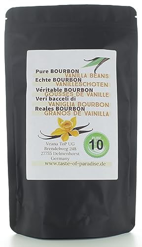 Bourbon Vanilleschoten (10 Stk. - 12-13cm) 100% natural aus Madagascar, frisch & saftig, hoher Vanillegehalt, Top Gourmet Vanille von Vaynilla