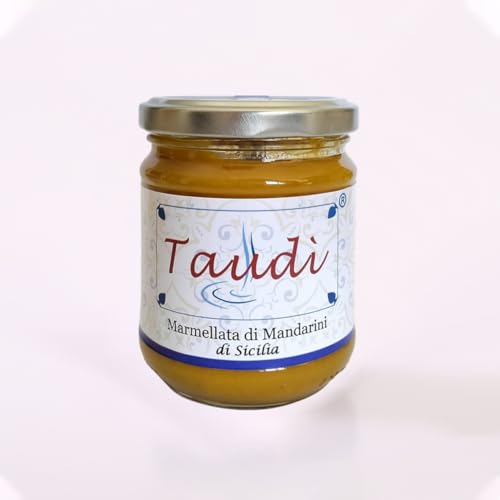 Handwerklich hergestellte sizilianische Mandarinenmarmelade – reine Frucht 72%, ohne Zusatzstoffe Taudì-Konserven 200 g von Taudì