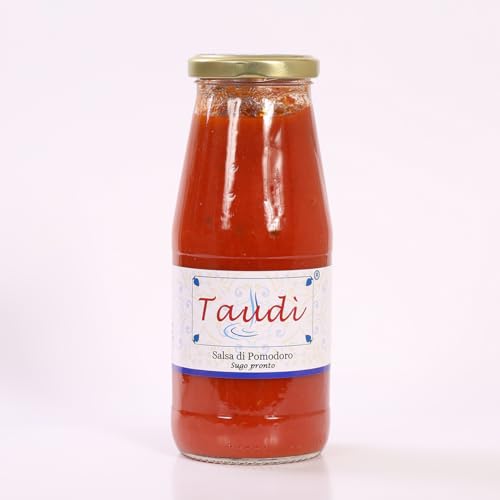 Italienische Tomatensauce – Taudi-Konserve, intensiver Geschmack mit extra nativem Öl und mediterranen Aromen – handwerklich hergestellte Tomatensauce, 400 g Italienische Tomatensauce – Taudi-Konserve, intensiver Geschmack mit extra nativem Öl und mediterranen Aromen – handwerklich hergestellte Tomatensauce, 400 g von Taudì