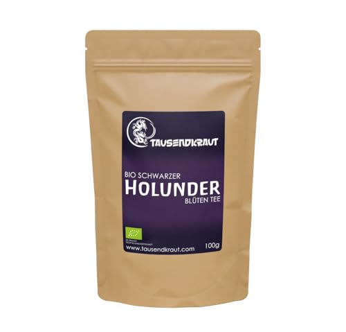 Holunder Blütentee BIO (100g) [herrlich erfrischend und lecker] Tausendkraut von TAUSENDKRAUT FÜR MEHR LEBENSQUALITÄT!